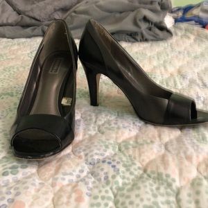 Black and silver heels